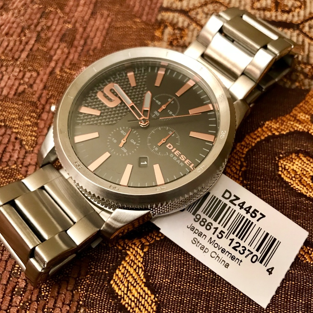 NEW Men's DIESEL Rasp Chronograph 46 Quartz Watch - Picture 2 of 6